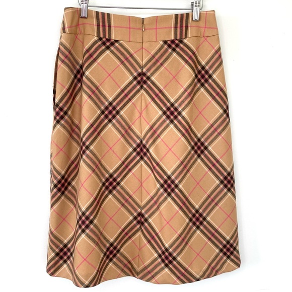 Lands End A-line skirt with wide waistband, wool blend plaid pattern, lined - Picture 5 of 11